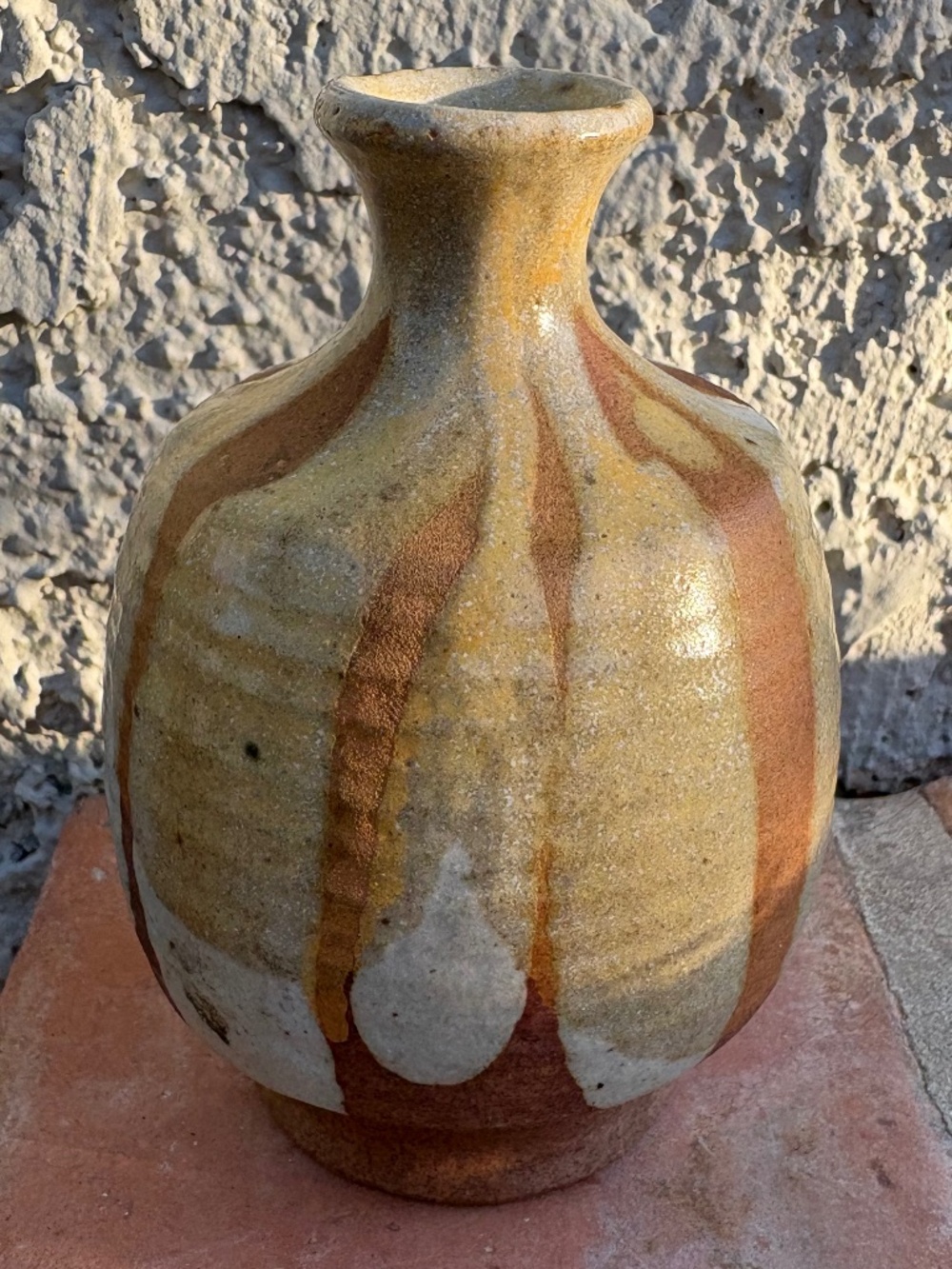 Robert Maxwell 1960 California Stoneware Art Pottery Vase With Original Sticker